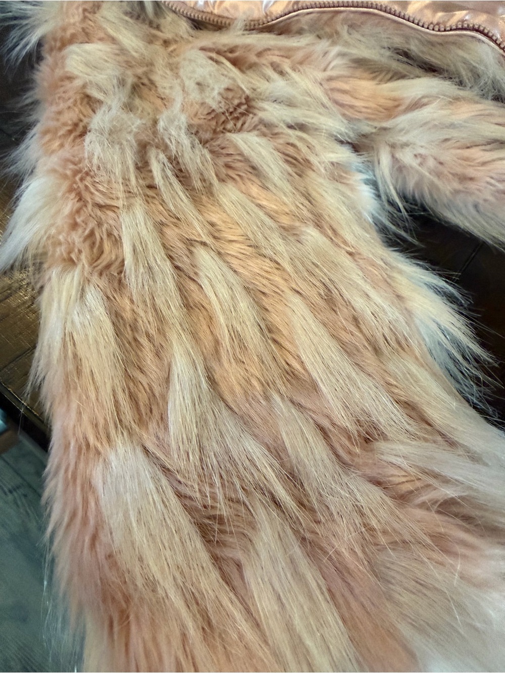 Faux Fur Hooded Jacket for Girls - Pink - Picture 5 of 5